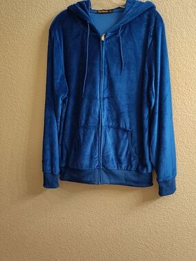 NEW Tracksuit Size L Women’s Blue Plush Zip-Up Hoodie B20 X P